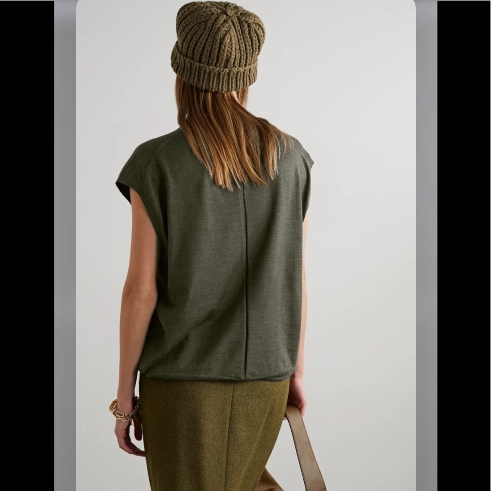 The Row 100% Merino Wool Vest Down Top Deep Moss s2. - Picture 3 of 16